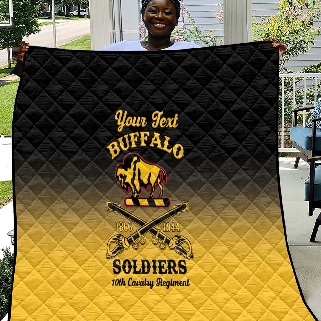 Personalized Afro-Americans Buffalo Soldiers Quilt 10th Cavalry Regiment LT15