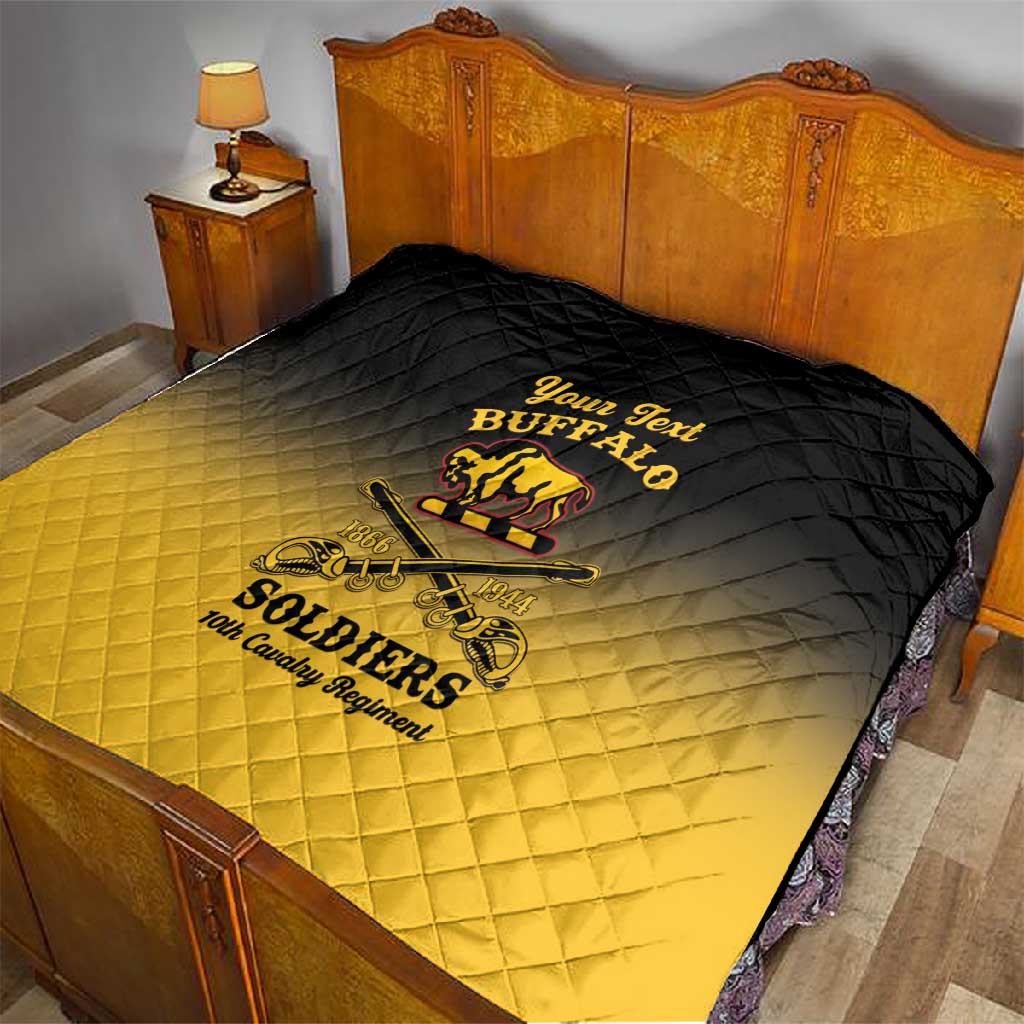 Personalized Afro-Americans Buffalo Soldiers Quilt 10th Cavalry Regiment LT15