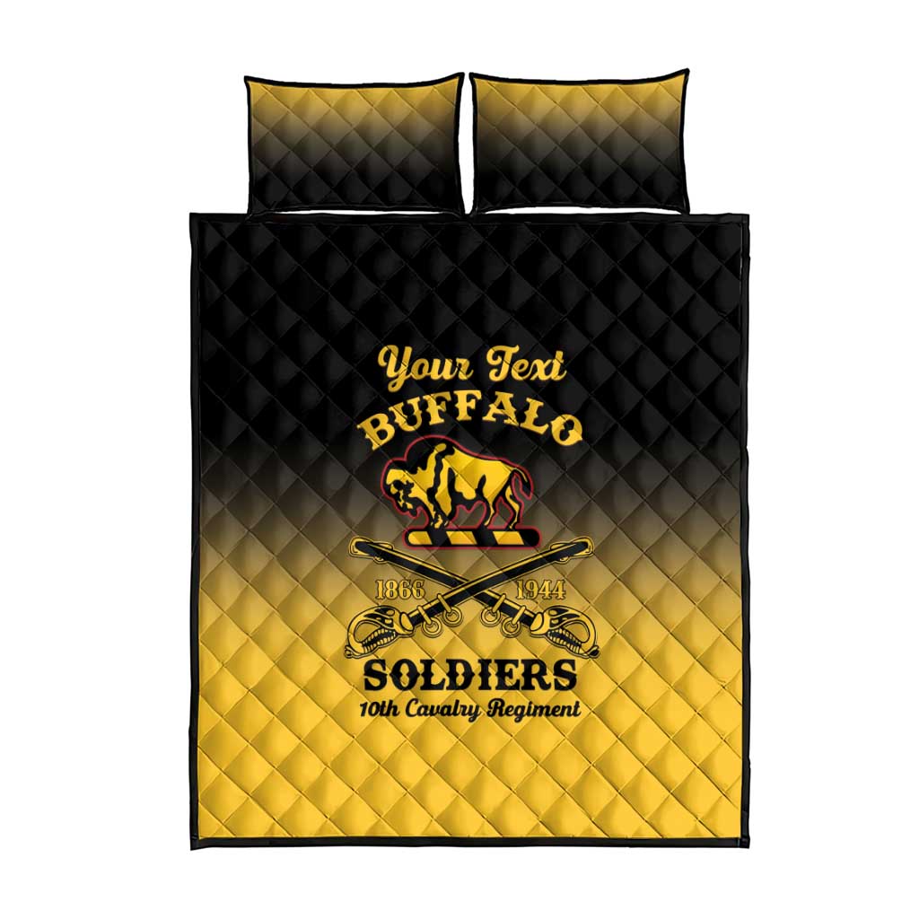 Personalized Afro-Americans Buffalo Soldiers Quilt Bed Set 10th Cavalry Regiment LT15