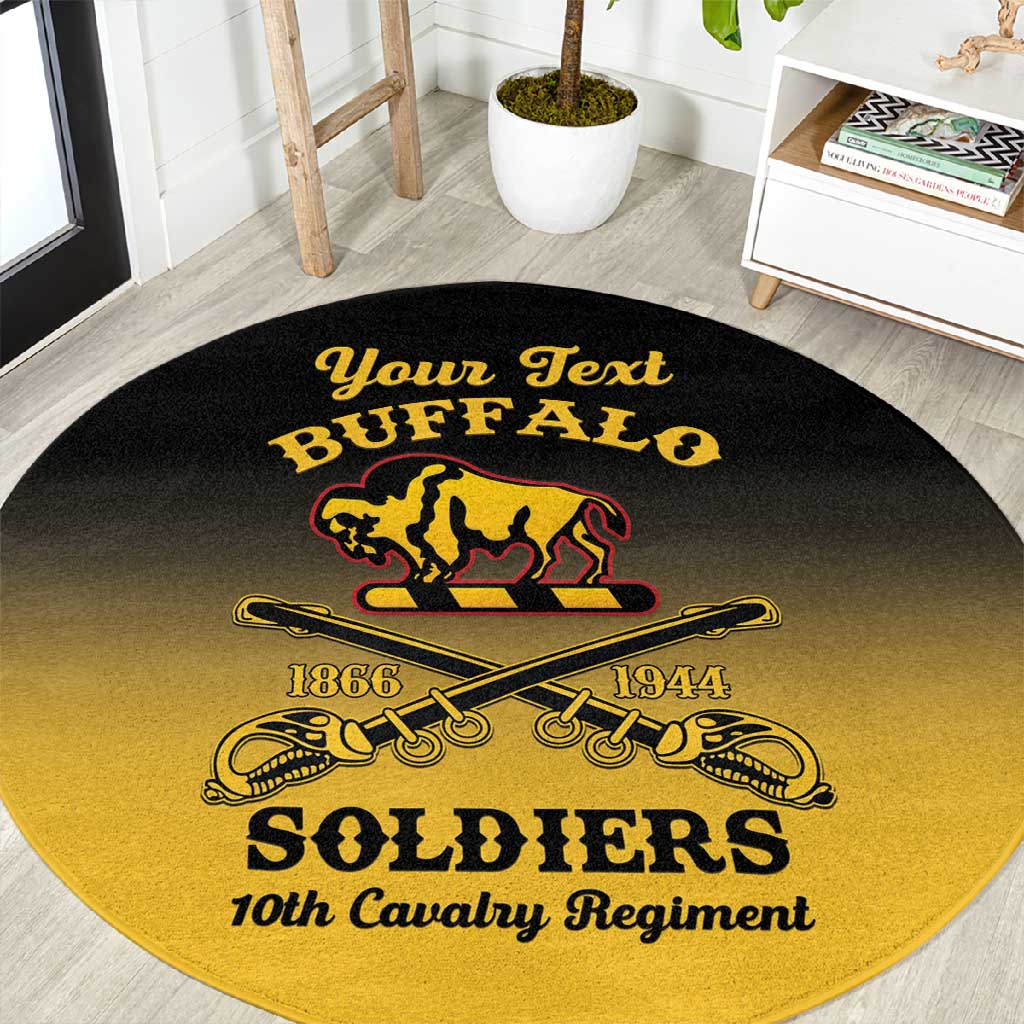 Personalized Afro-Americans Buffalo Soldiers Round Carpet 10th Cavalry Regiment LT15