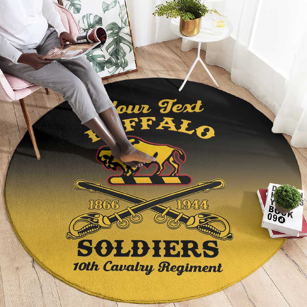 Personalized Afro-Americans Buffalo Soldiers Round Carpet 10th Cavalry Regiment LT15