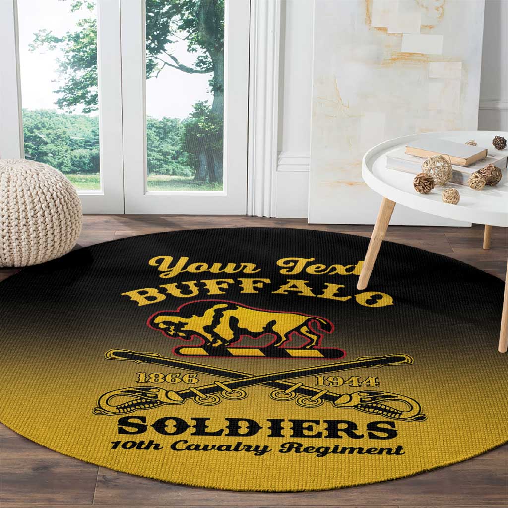 Personalized Afro-Americans Buffalo Soldiers Round Carpet 10th Cavalry Regiment LT15