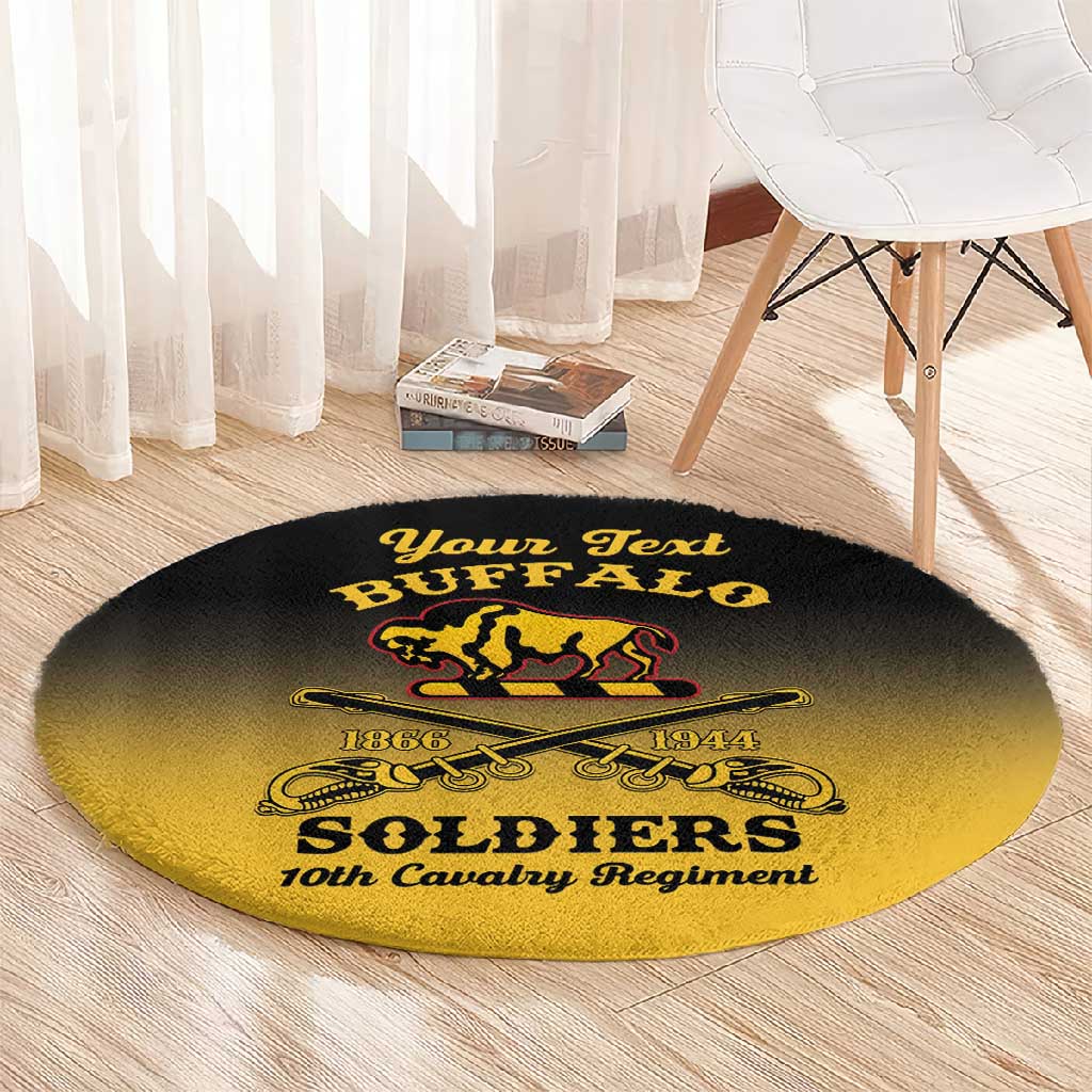 Personalized Afro-Americans Buffalo Soldiers Round Carpet 10th Cavalry Regiment LT15