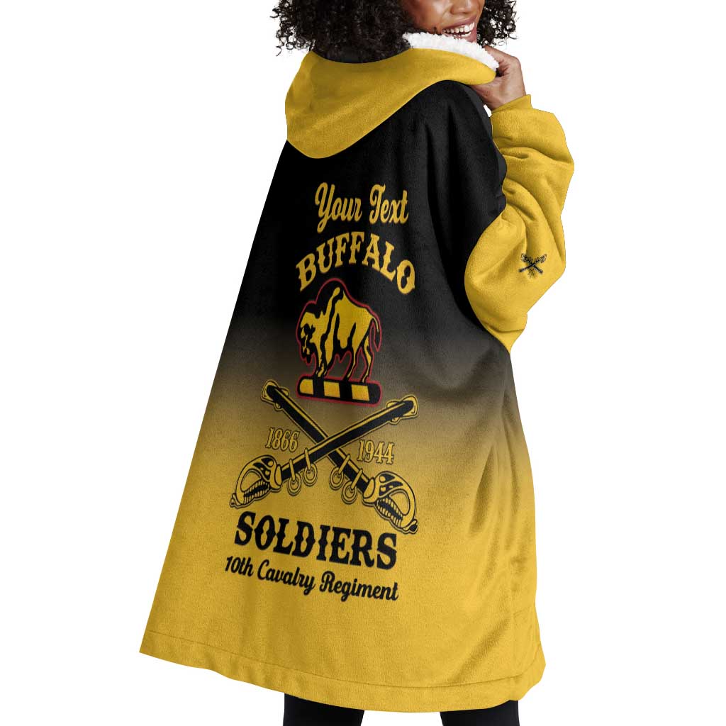 Personalized Afro-Americans Buffalo Soldiers Wearable Blanket Hoodie 10th Cavalry Regiment LT15