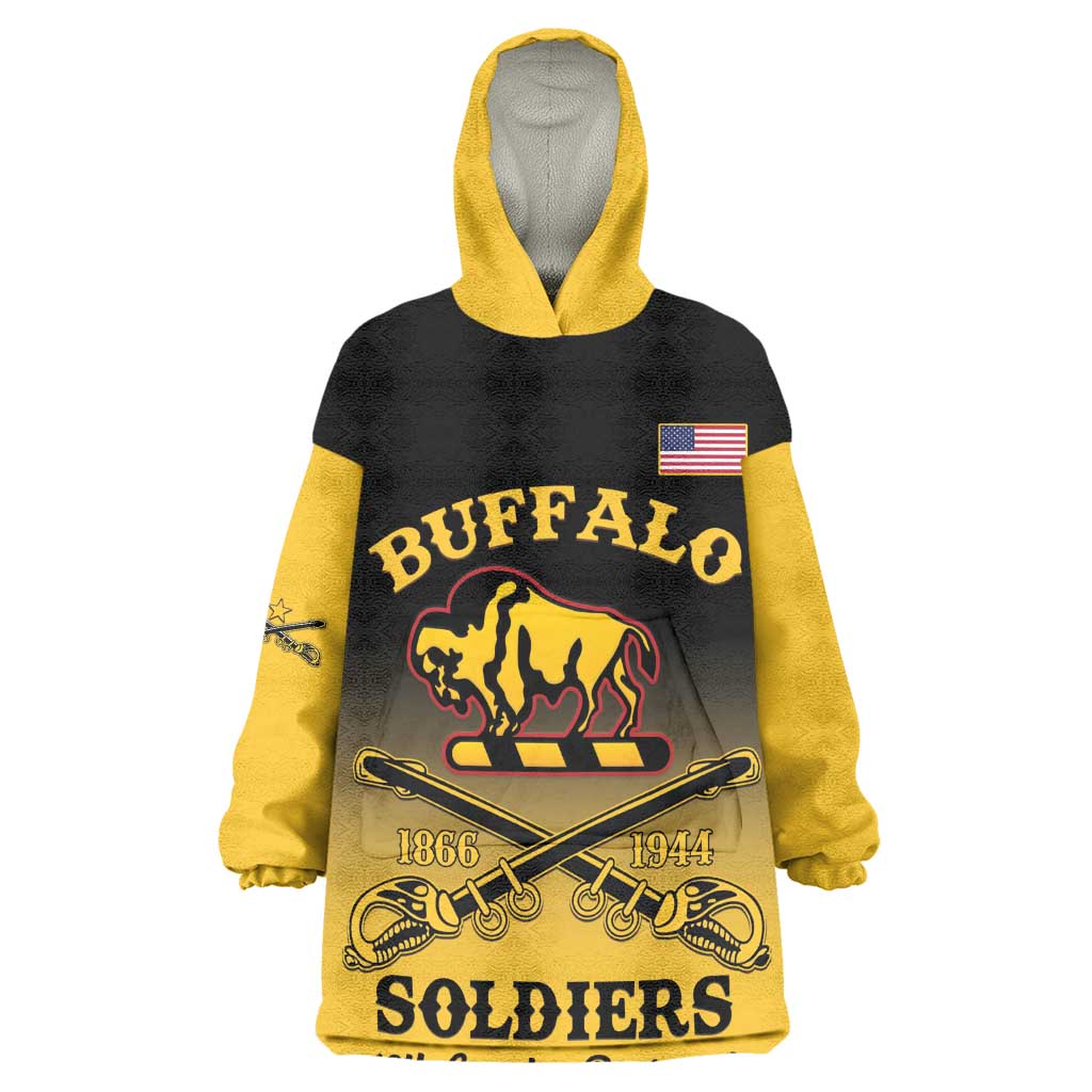 Personalized Afro-Americans Buffalo Soldiers Wearable Blanket Hoodie 10th Cavalry Regiment LT15