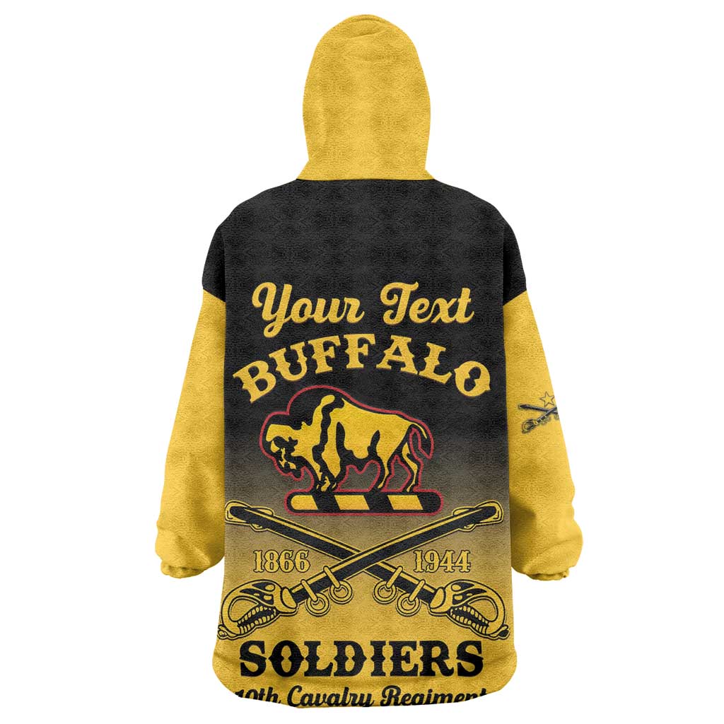 Personalized Afro-Americans Buffalo Soldiers Wearable Blanket Hoodie 10th Cavalry Regiment LT15