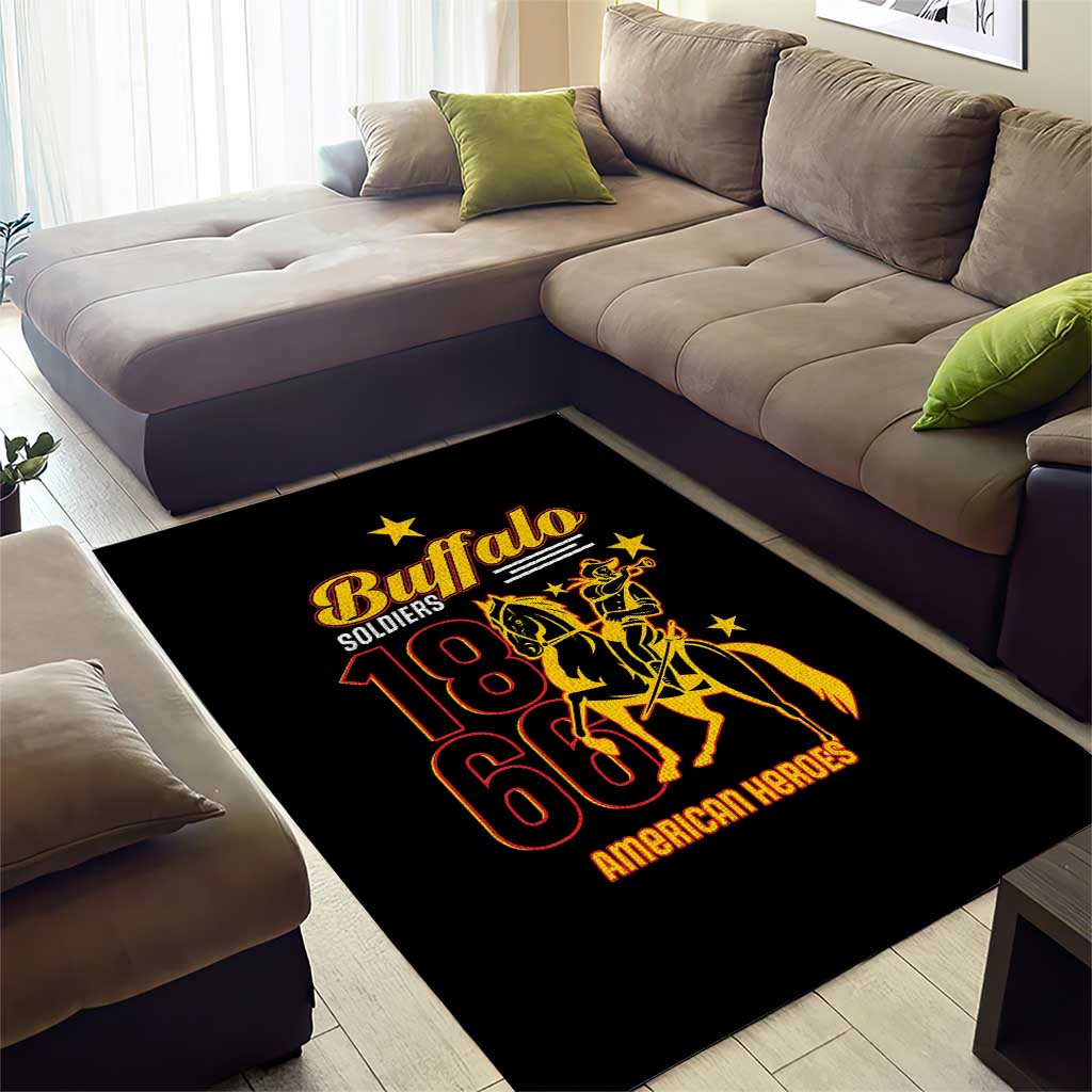Afro-Americans Buffalo Soldiers Area Rug 9th and 10th Cavalry Regiment LT15