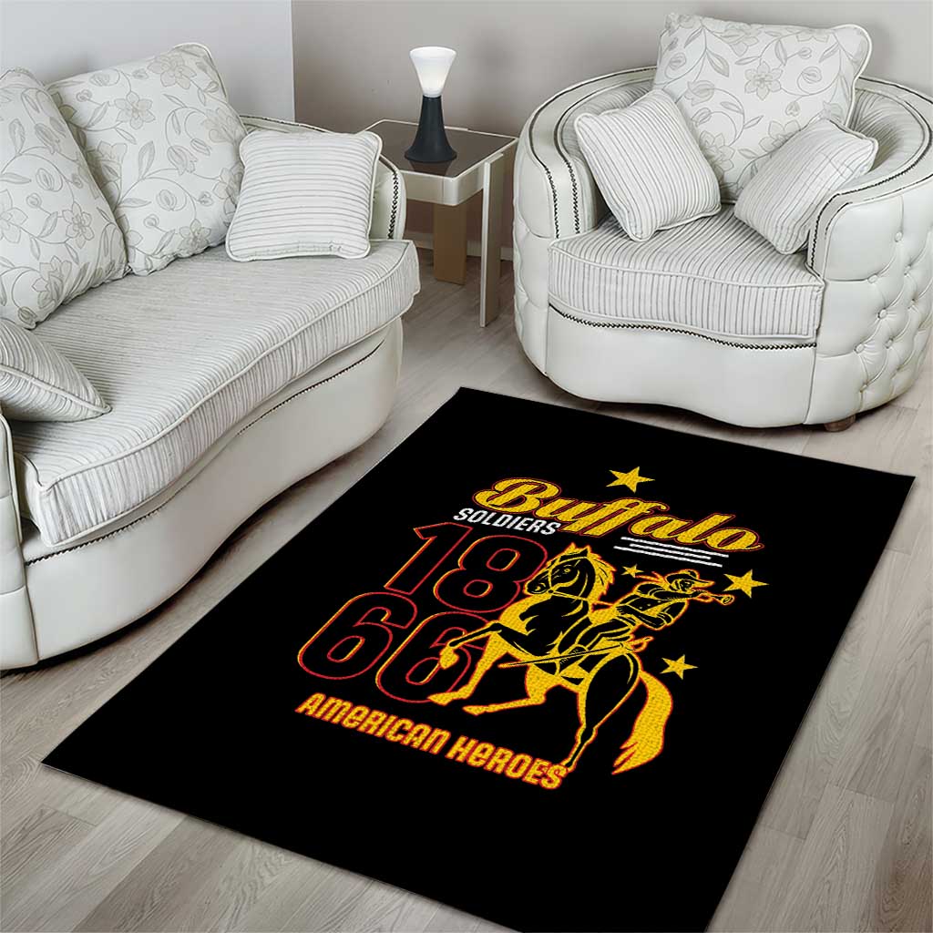 Afro-Americans Buffalo Soldiers Area Rug 9th and 10th Cavalry Regiment LT15