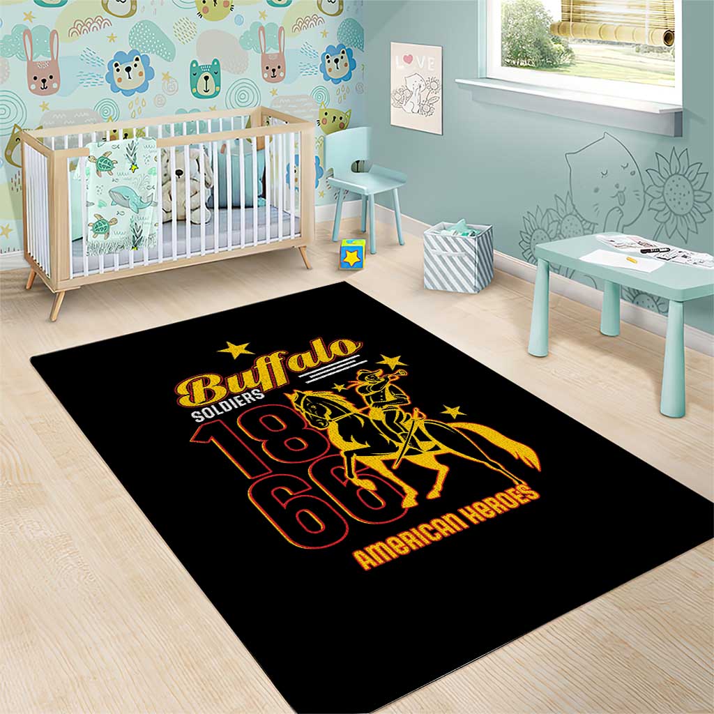 Afro-Americans Buffalo Soldiers Area Rug 9th and 10th Cavalry Regiment LT15