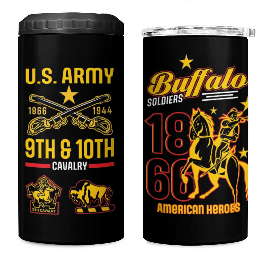 Afro-Americans Buffalo Soldiers 4 in 1 Can Cooler Tumbler 9th and 10th Cavalry Regiment LT15