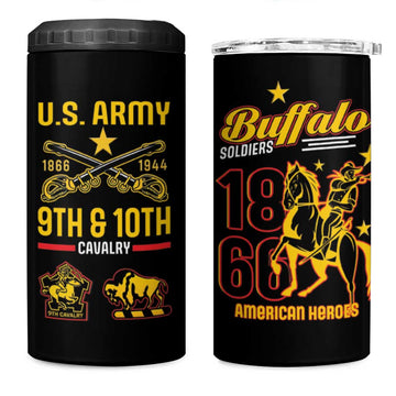 Afro-Americans Buffalo Soldiers 4 in 1 Can Cooler Tumbler 9th and 10th Cavalry Regiment LT15