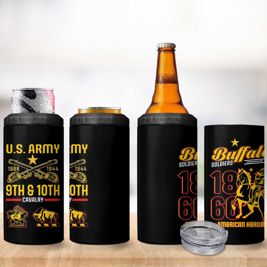 Afro-Americans Buffalo Soldiers 4 in 1 Can Cooler Tumbler 9th and 10th Cavalry Regiment LT15