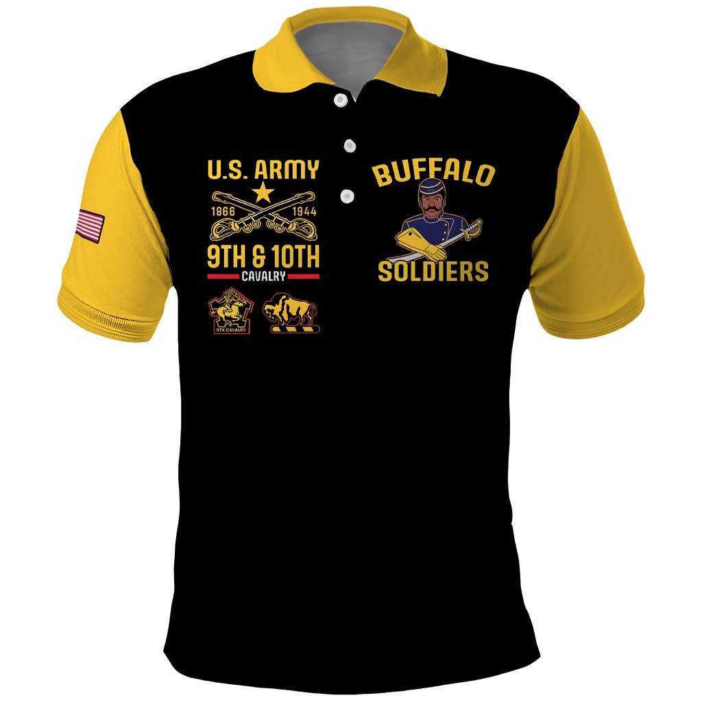 Buffalo Soldiers 9th and 10th Cavalry Polo Shirt American Heroes LT15