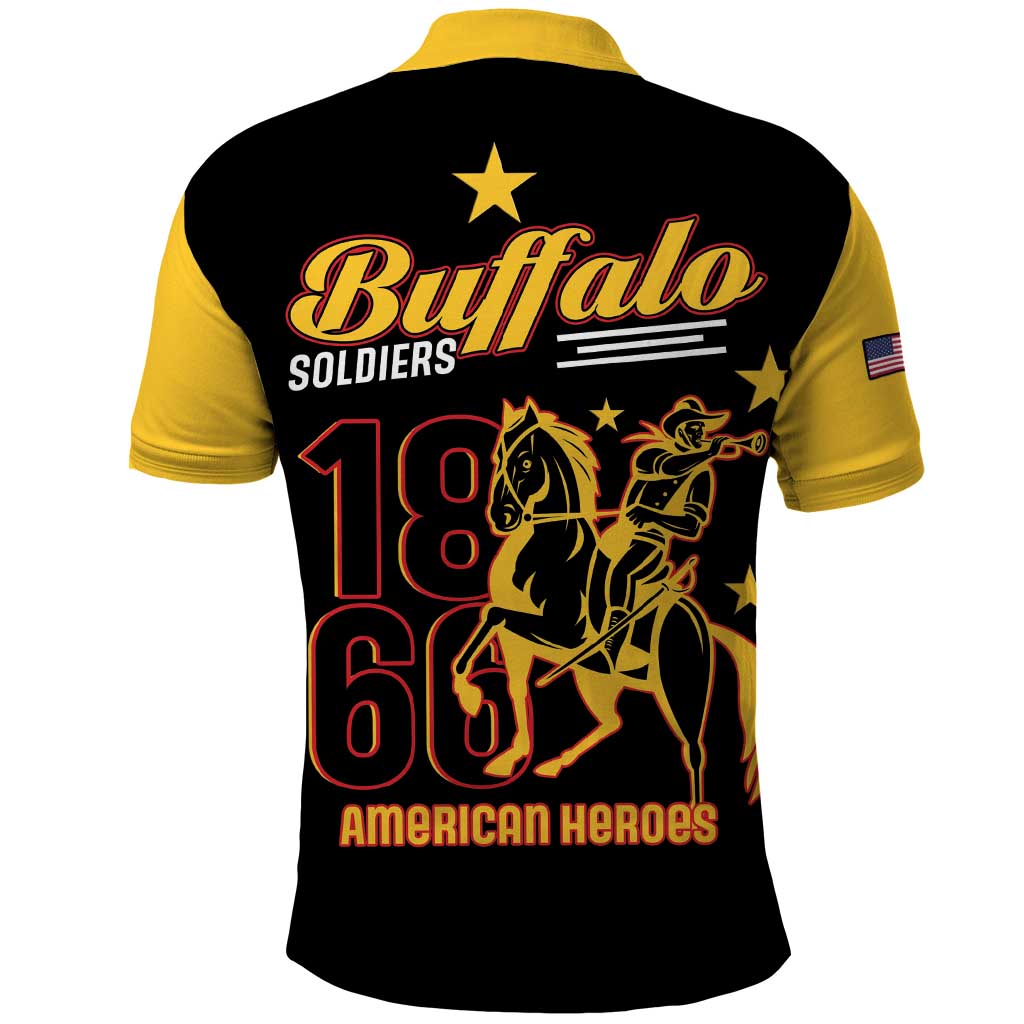 Buffalo Soldiers 9th and 10th Cavalry Polo Shirt American Heroes LT15