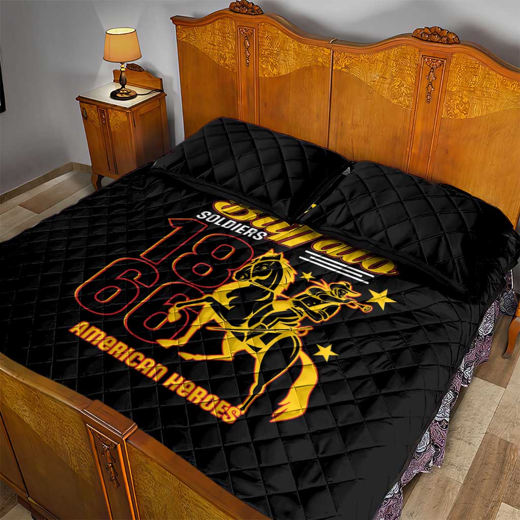 Afro-Americans Buffalo Soldiers Quilt Bed Set 9th and 10th Cavalry Regiment LT15