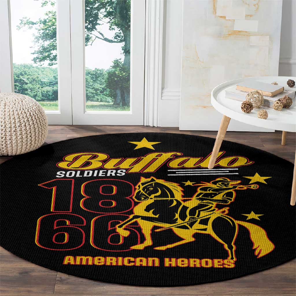 Afro-Americans Buffalo Soldiers Round Carpet 9th and 10th Cavalry Regiment LT15