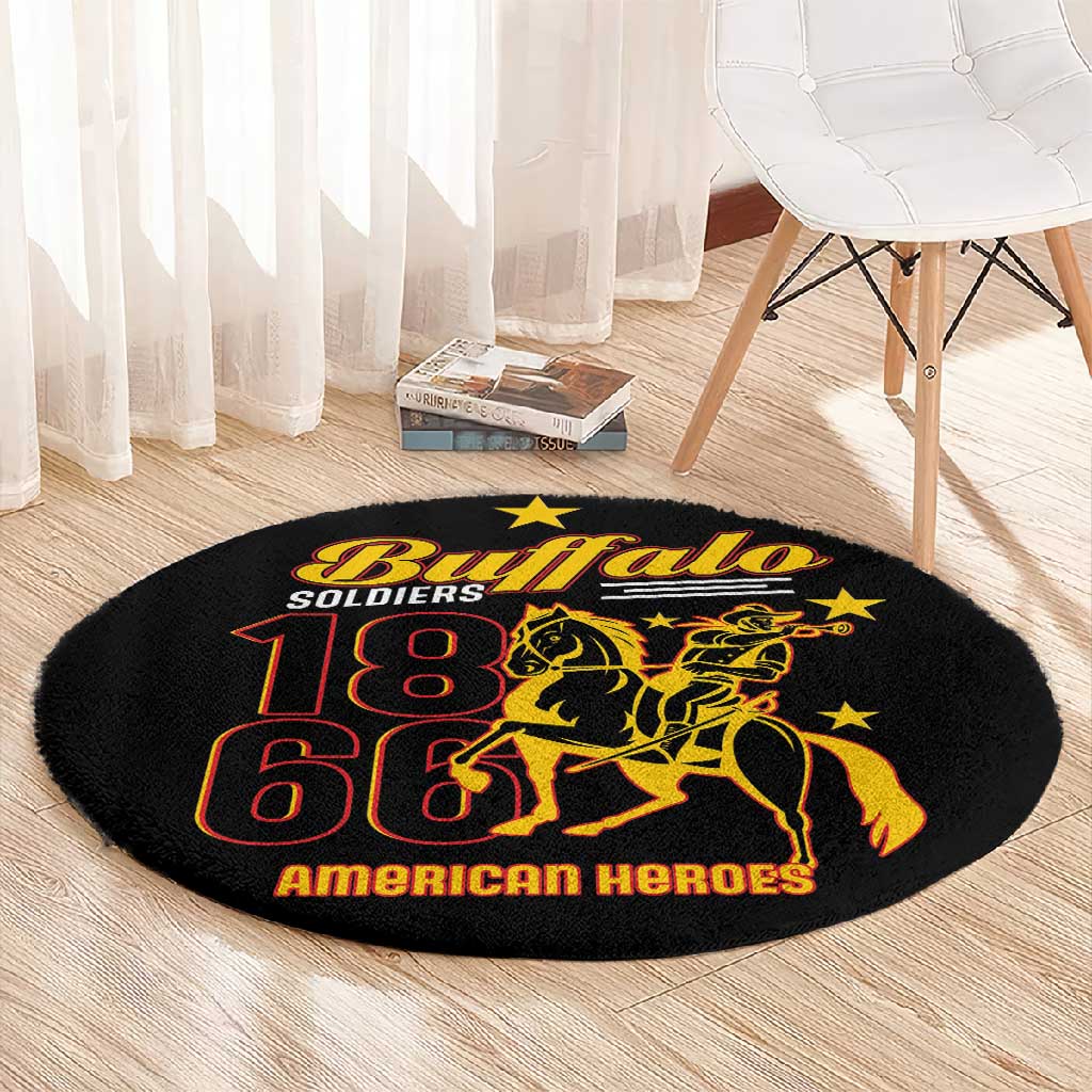 Afro-Americans Buffalo Soldiers Round Carpet 9th and 10th Cavalry Regiment LT15