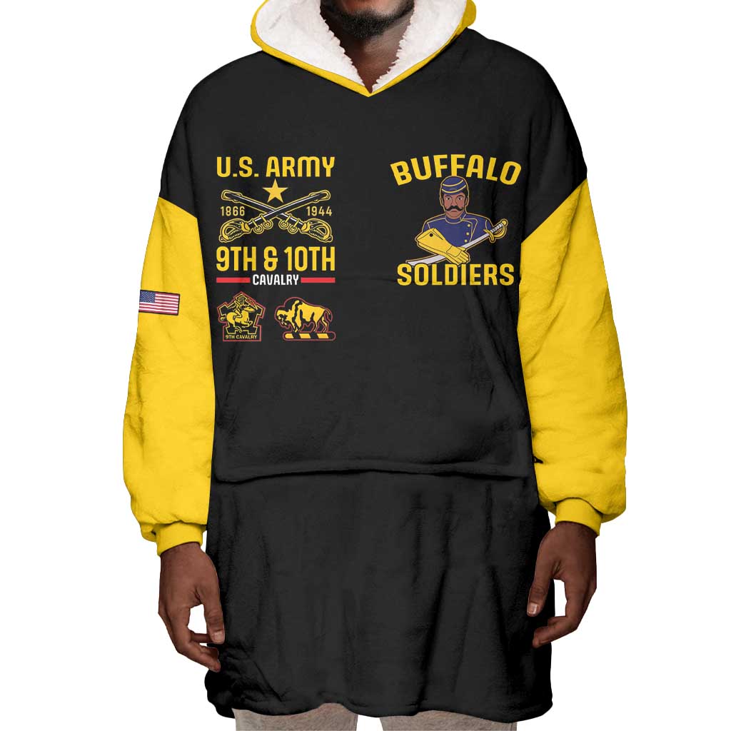 Afro-Americans Buffalo Soldiers Wearable Blanket Hoodie 9th and 10th Cavalry Regiment LT15