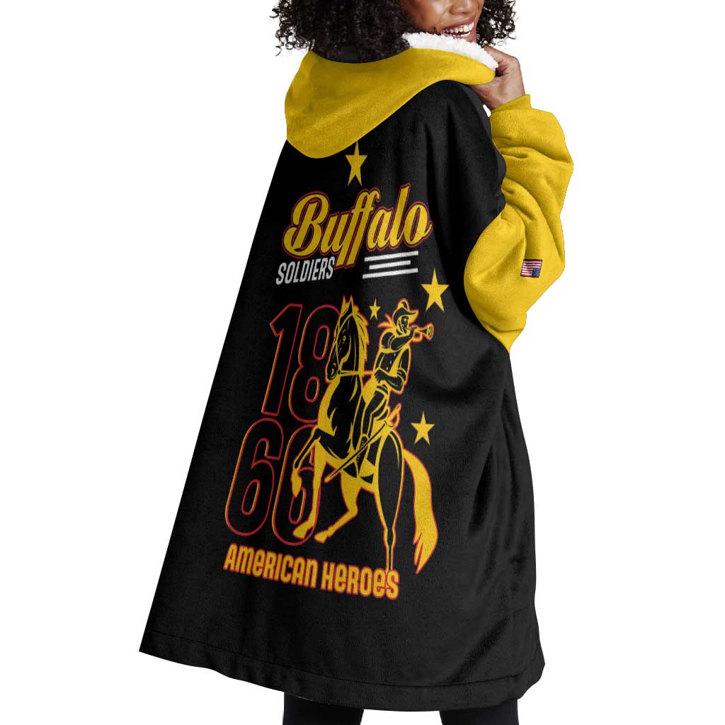 Afro-Americans Buffalo Soldiers Wearable Blanket Hoodie 9th and 10th Cavalry Regiment LT15