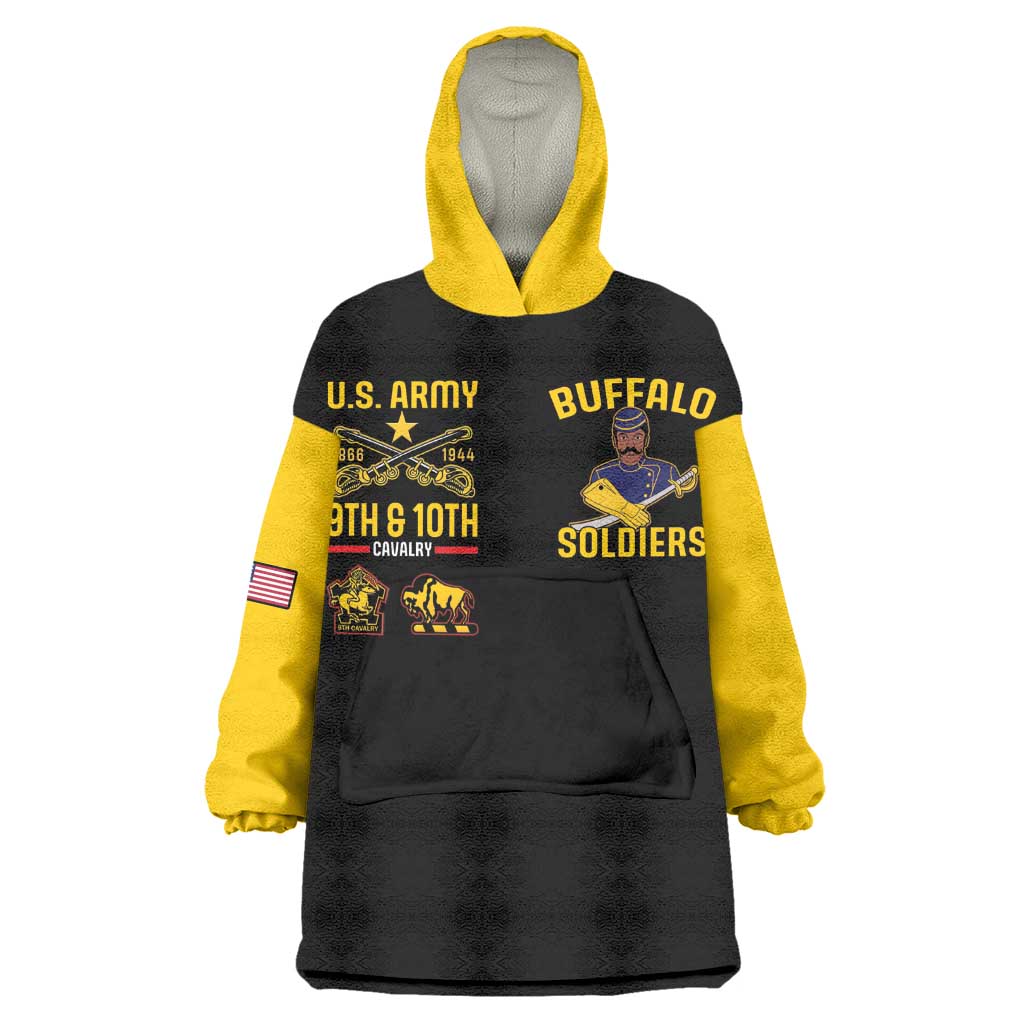 Afro-Americans Buffalo Soldiers Wearable Blanket Hoodie 9th and 10th Cavalry Regiment LT15