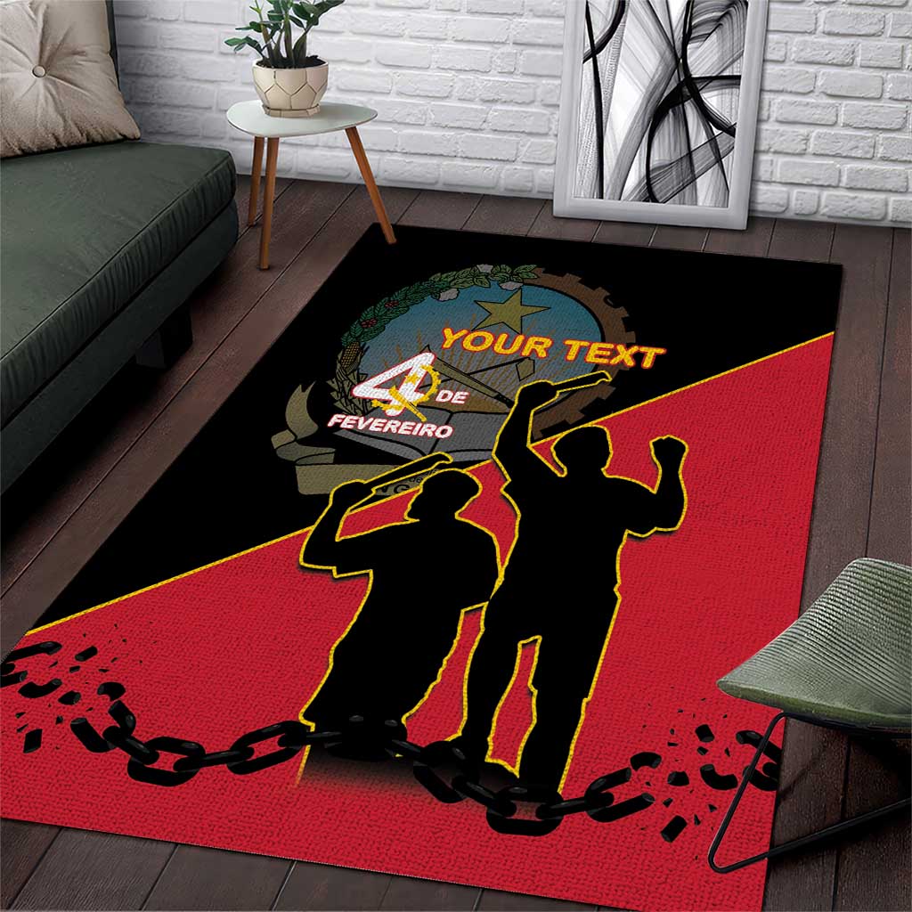 Personalized 4 De Fevereiro Angola Area Rug Coat Of Arms Style LT15