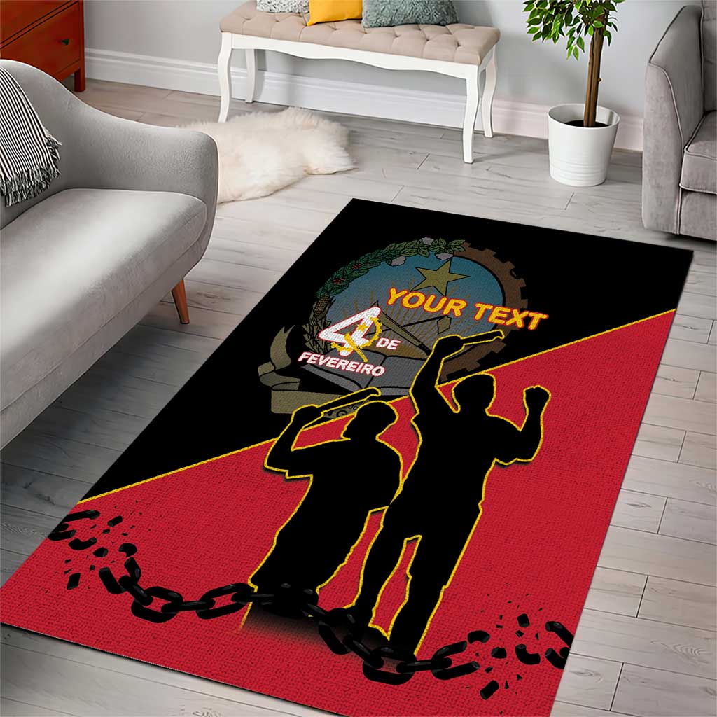 Personalized 4 De Fevereiro Angola Area Rug Coat Of Arms Style LT15