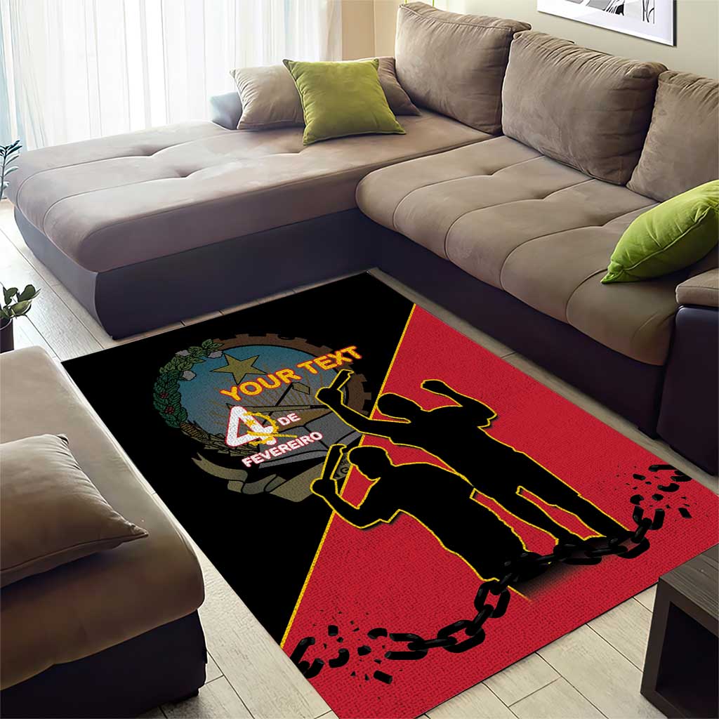 Personalized 4 De Fevereiro Angola Area Rug Coat Of Arms Style LT15