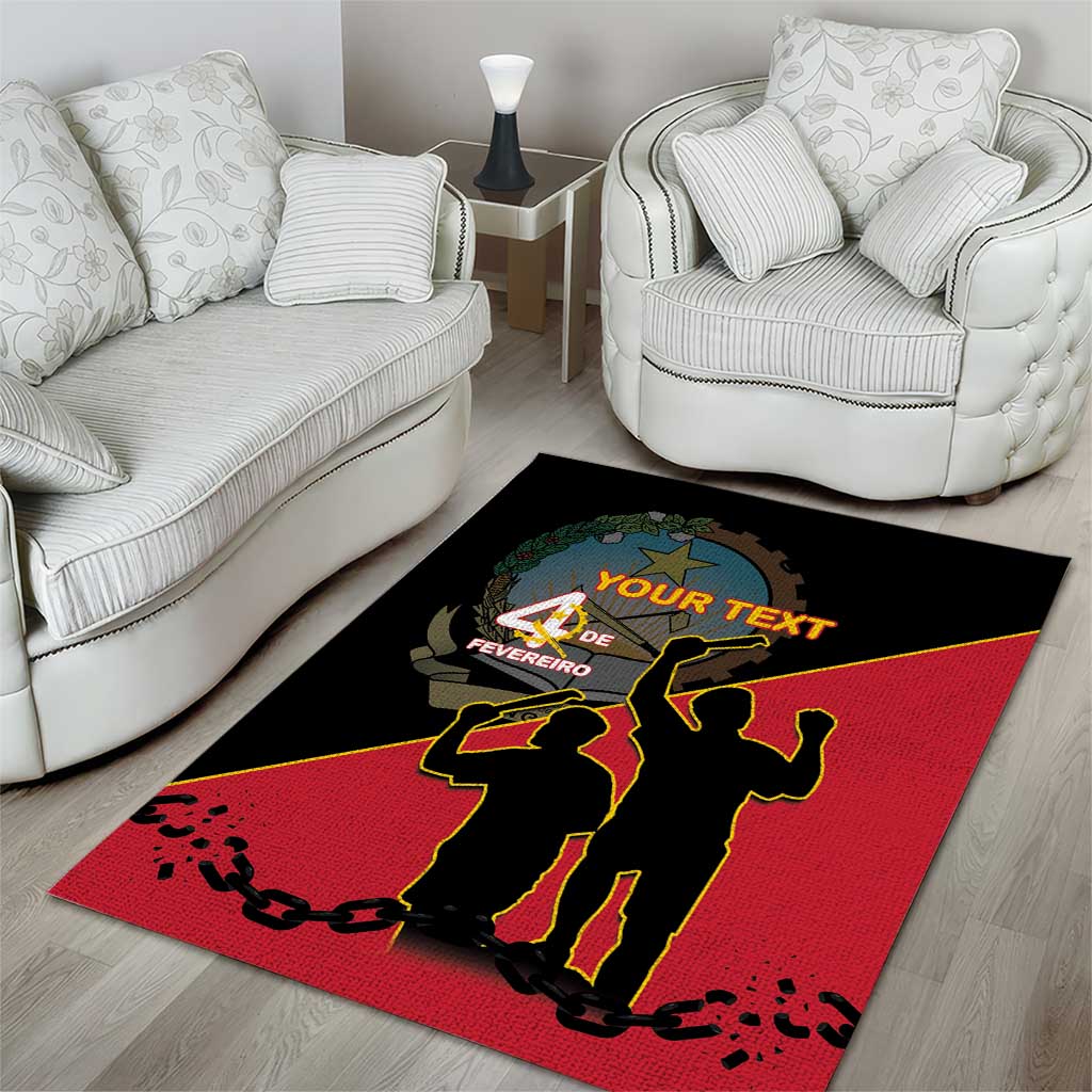 Personalized 4 De Fevereiro Angola Area Rug Coat Of Arms Style LT15