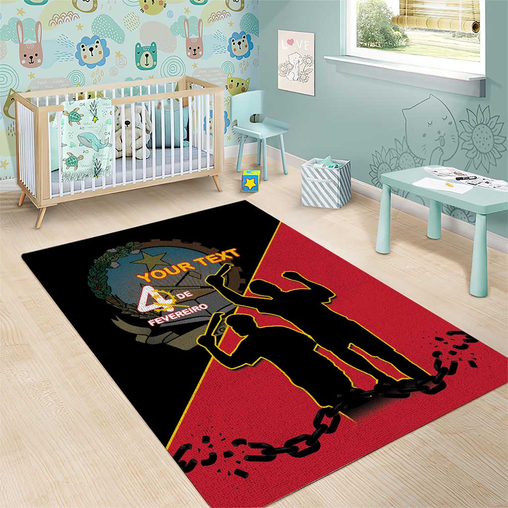 Personalized 4 De Fevereiro Angola Area Rug Coat Of Arms Style LT15