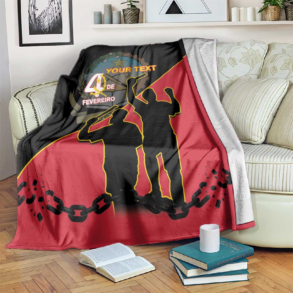 Personalized 4 De Fevereiro Angola Blanket Coat Of Arms Style LT15