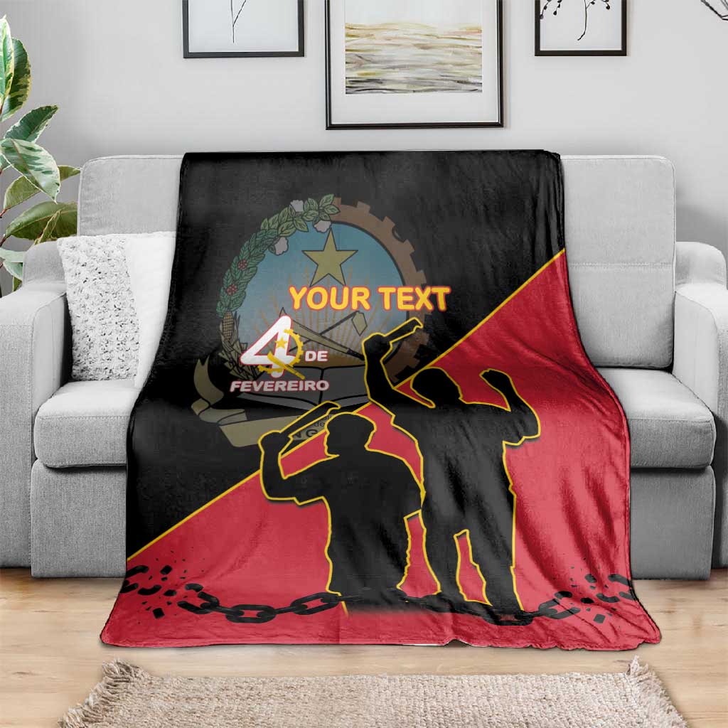 Personalized 4 De Fevereiro Angola Blanket Coat Of Arms Style LT15