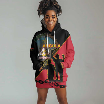 Personalized 4 De Fevereiro Angola Hoodie Dress Coat Of Arms Style LT15