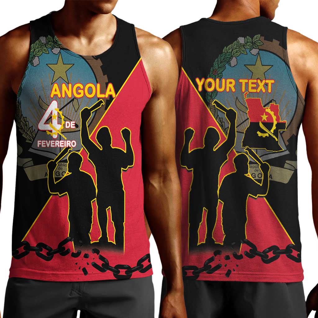 Personalized 4 De Fevereiro Angola Men Tank Top Coat Of Arms Style LT15