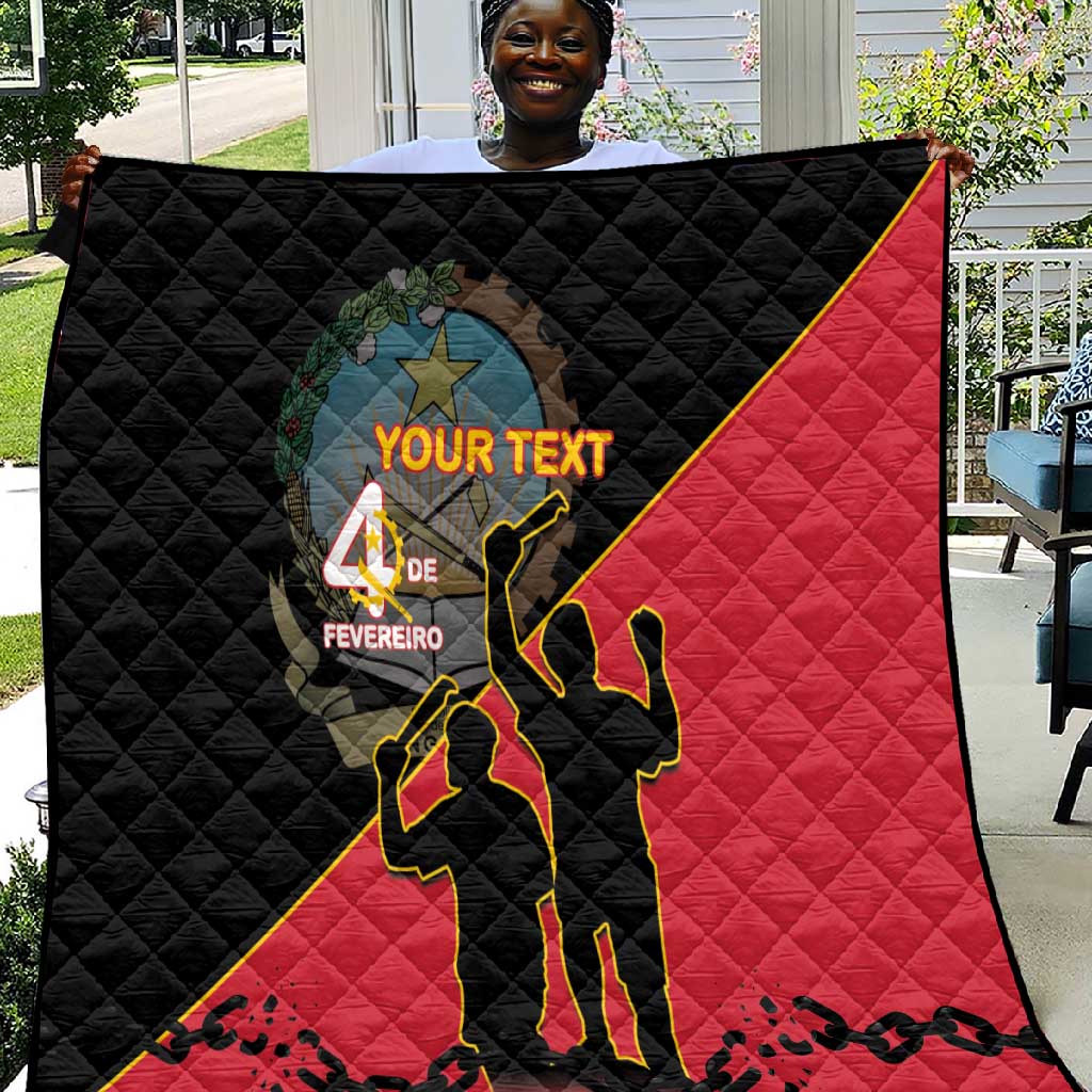 Personalized 4 De Fevereiro Angola Quilt Coat Of Arms Style LT15