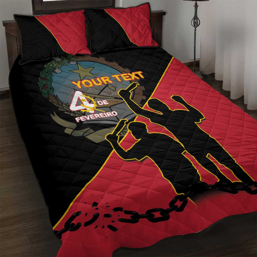 Personalized 4 De Fevereiro Angola Quilt Bed Set Coat Of Arms Style LT15