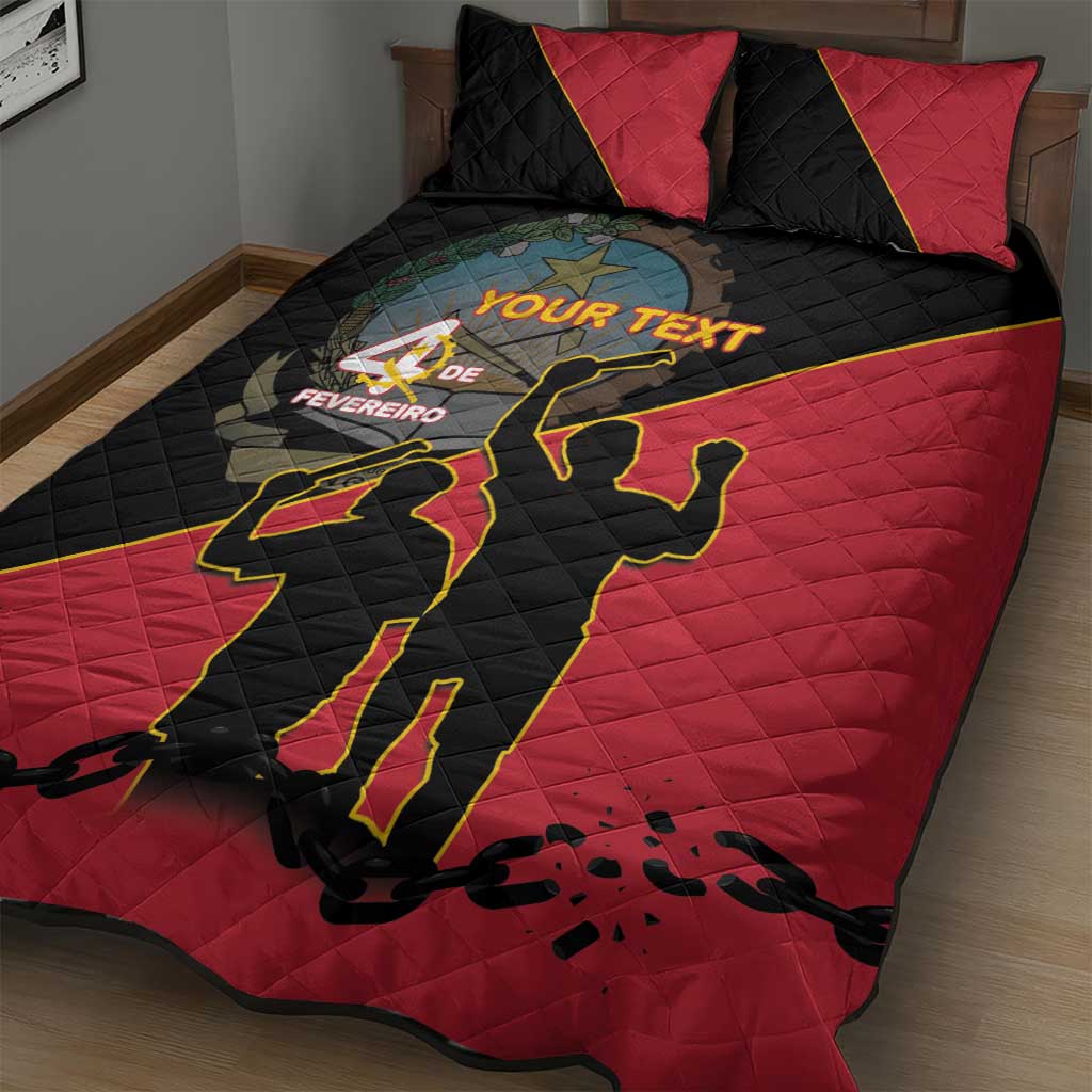Personalized 4 De Fevereiro Angola Quilt Bed Set Coat Of Arms Style LT15