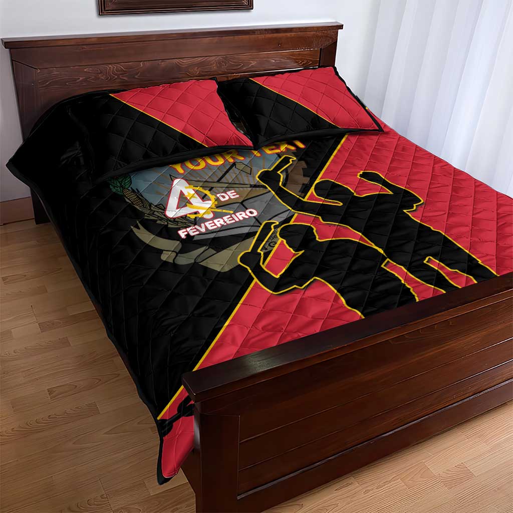 Personalized 4 De Fevereiro Angola Quilt Bed Set Coat Of Arms Style LT15