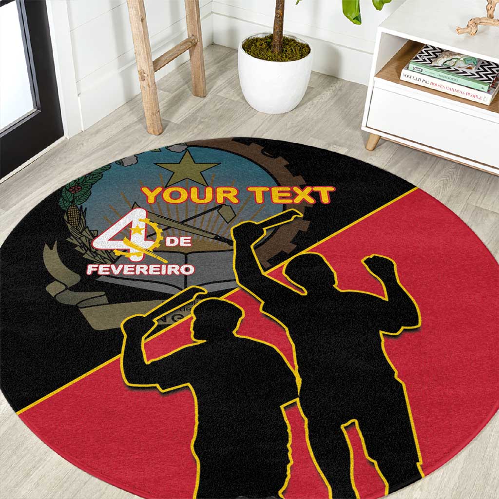 Personalized 4 De Fevereiro Angola Round Carpet Coat Of Arms Style LT15