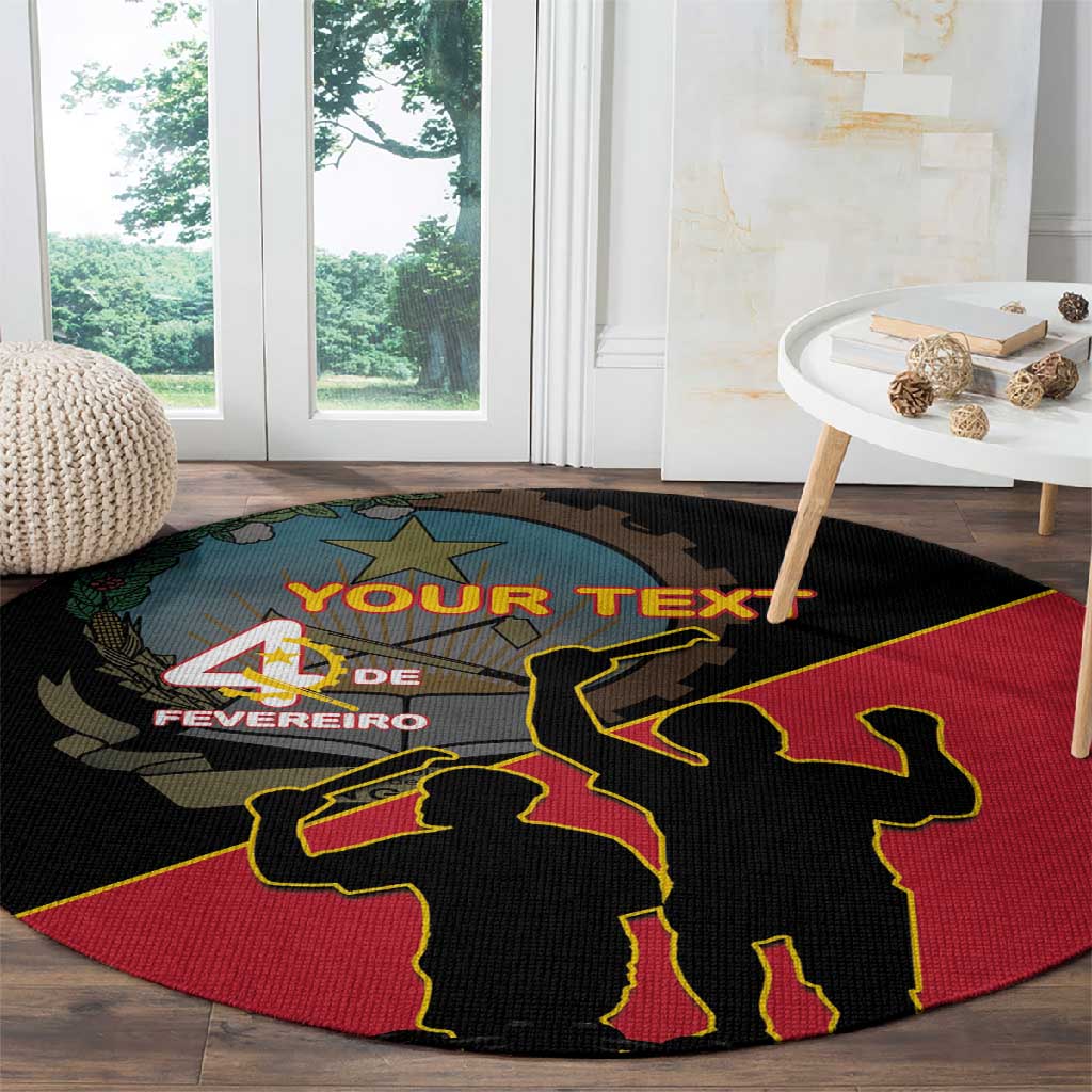 Personalized 4 De Fevereiro Angola Round Carpet Coat Of Arms Style LT15