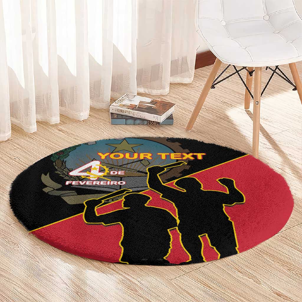 Personalized 4 De Fevereiro Angola Round Carpet Coat Of Arms Style LT15