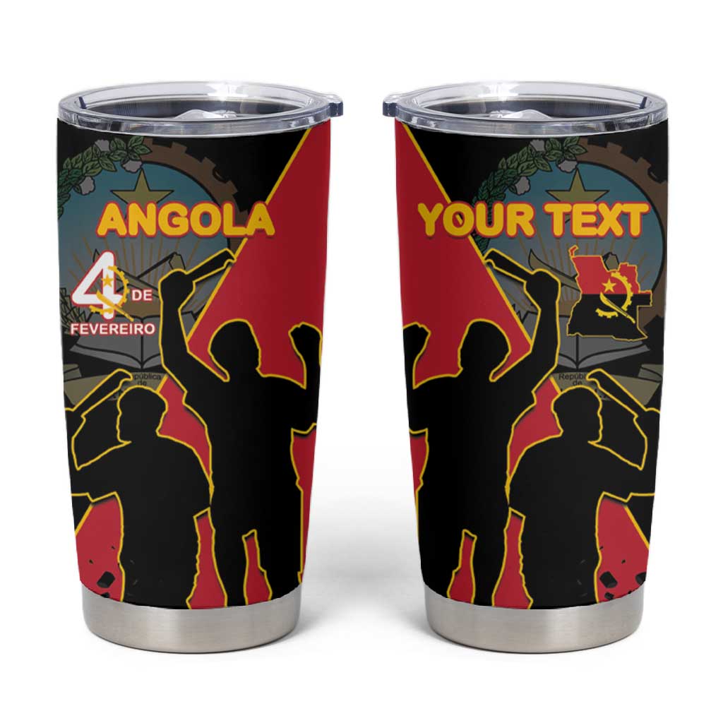 Personalized 4 De Fevereiro Angola Tumbler Cup Coat Of Arms Style LT15