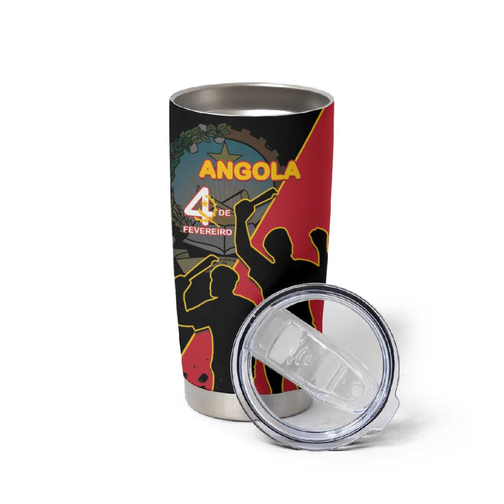 Personalized 4 De Fevereiro Angola Tumbler Cup Coat Of Arms Style LT15