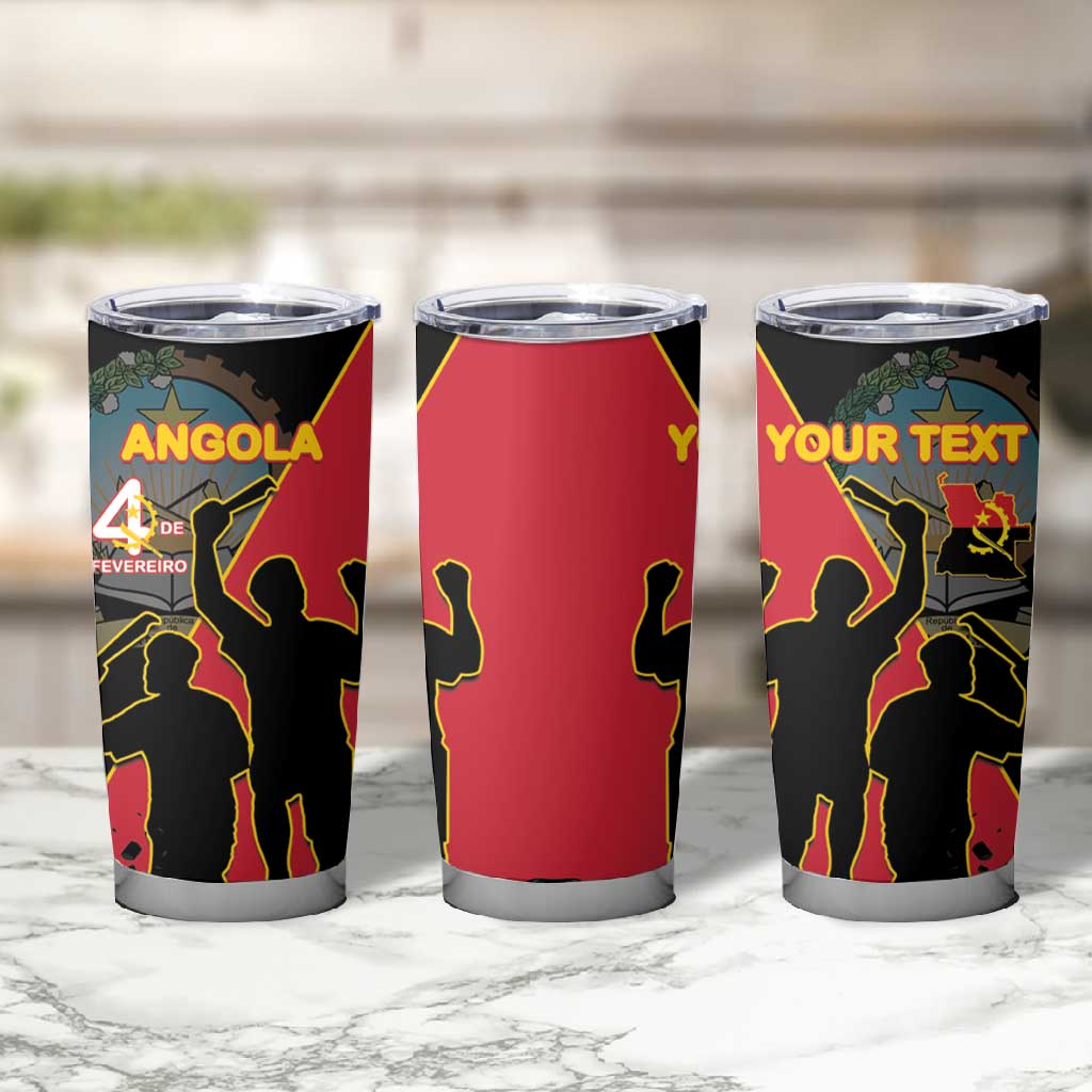 Personalized 4 De Fevereiro Angola Tumbler Cup Coat Of Arms Style LT15