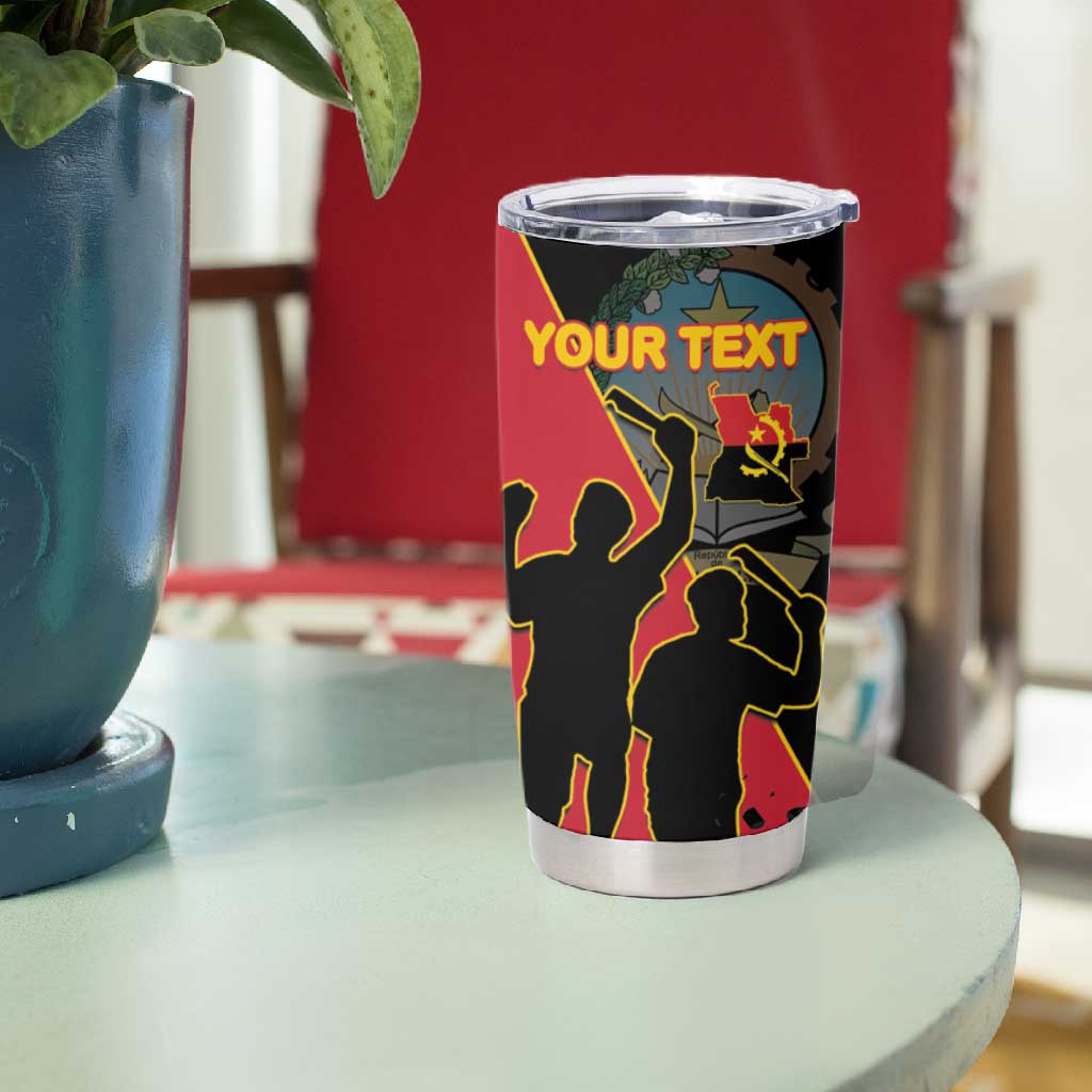 Personalized 4 De Fevereiro Angola Tumbler Cup Coat Of Arms Style LT15