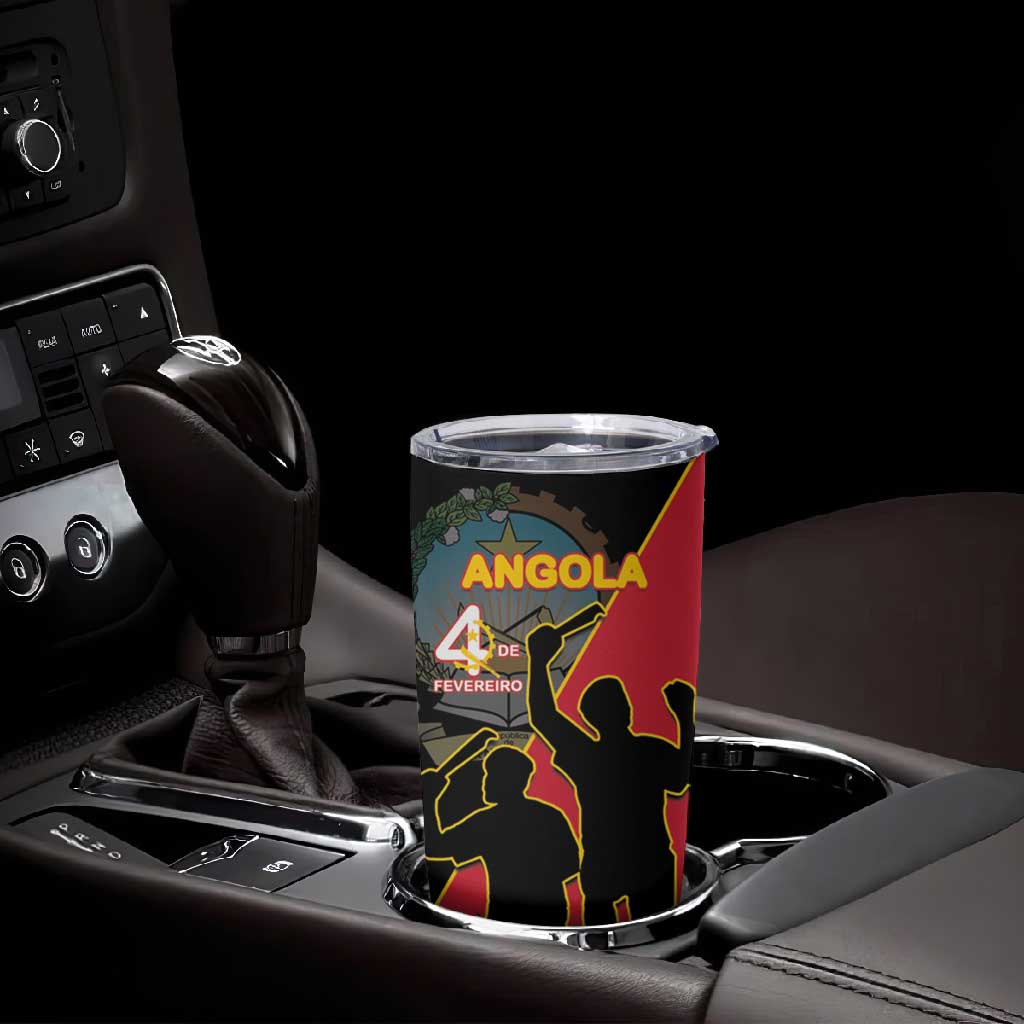 Personalized 4 De Fevereiro Angola Tumbler Cup Coat Of Arms Style LT15