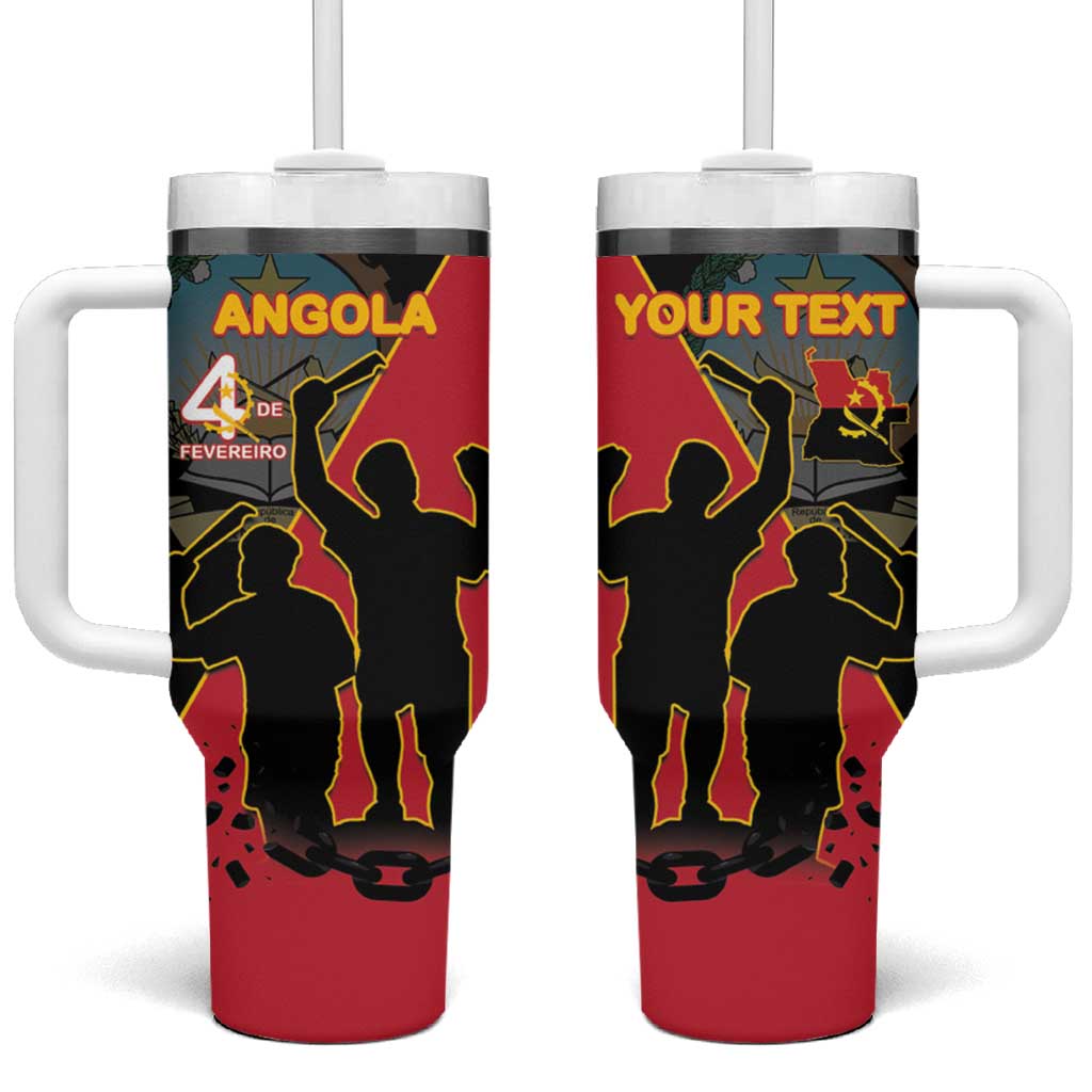 Personalized 4 De Fevereiro Angola Tumbler With Handle Coat Of Arms Style LT15