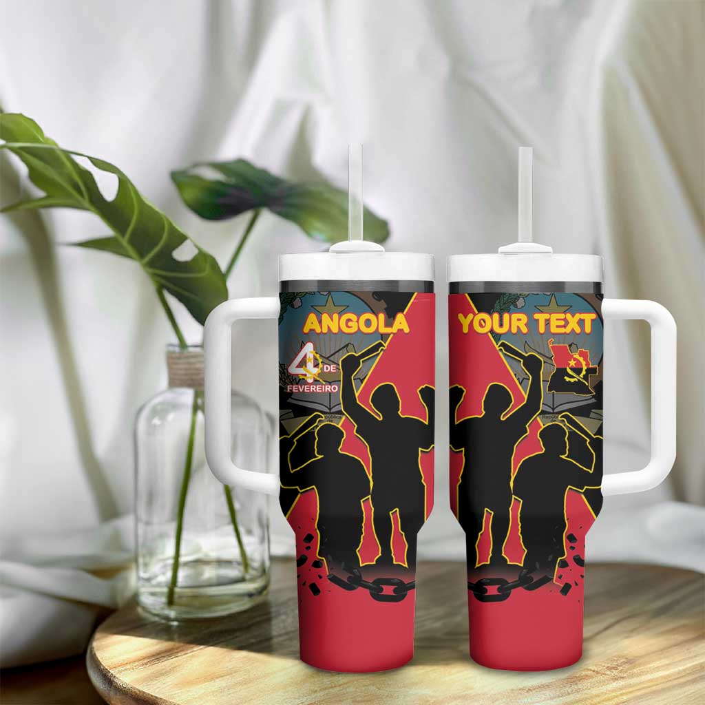 Personalized 4 De Fevereiro Angola Tumbler With Handle Coat Of Arms Style LT15