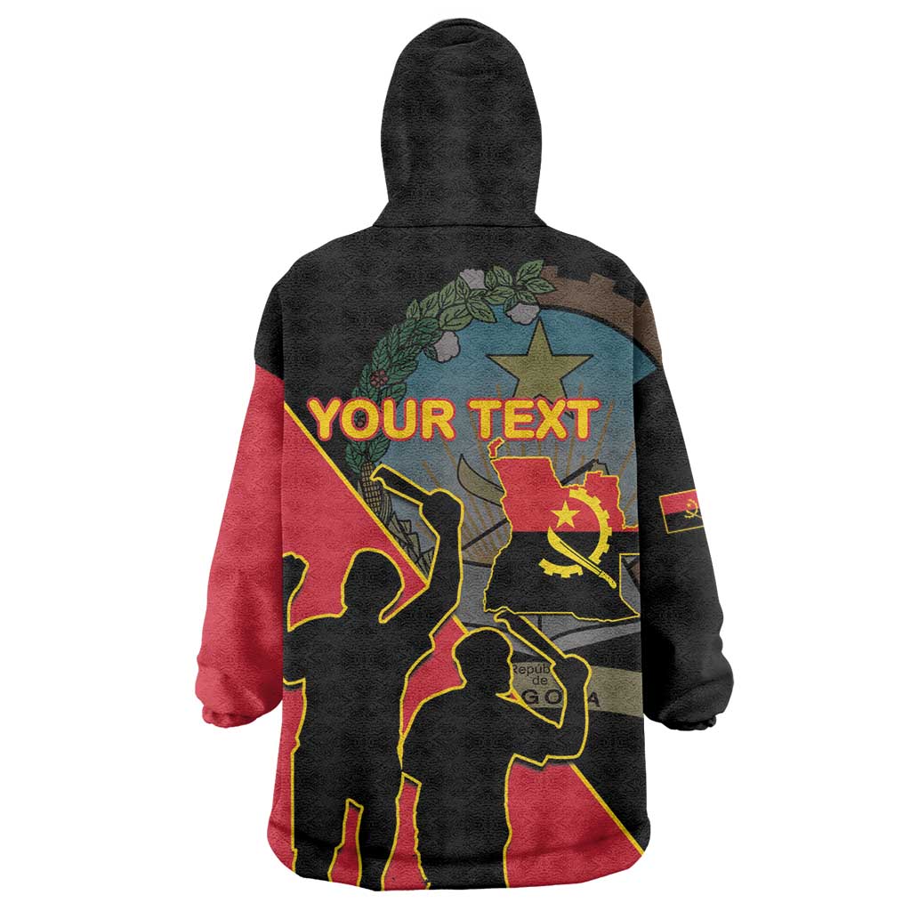 Personalized 4 De Fevereiro Angola Wearable Blanket Hoodie Coat Of Arms Style LT15