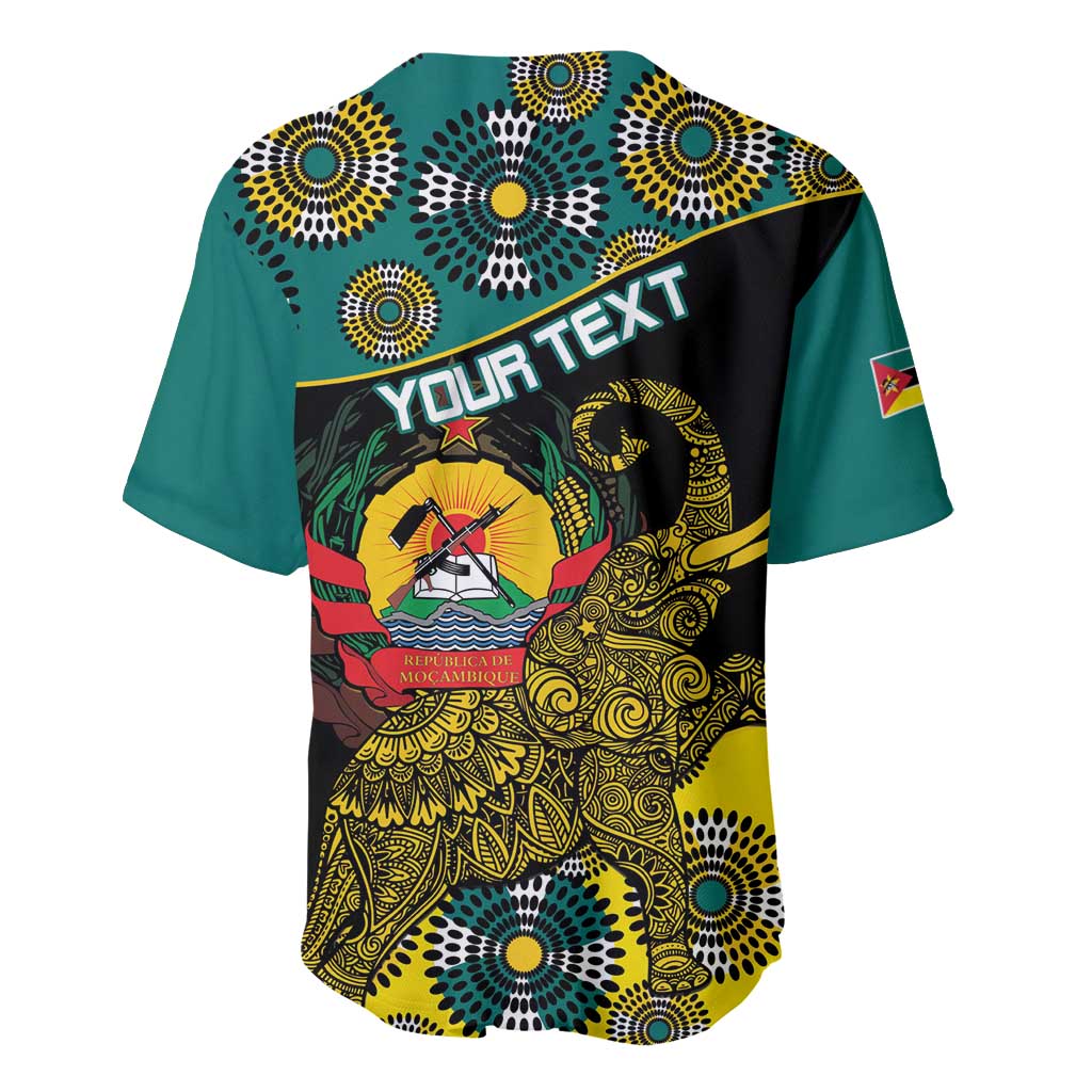 Personalized Mozambique Baseball Jersey African Elephant With Capunala Pattern LT15