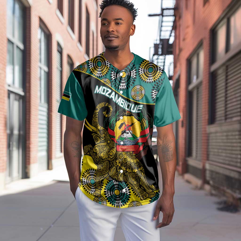 Personalized Mozambique Baseball Jersey African Elephant With Capunala Pattern LT15